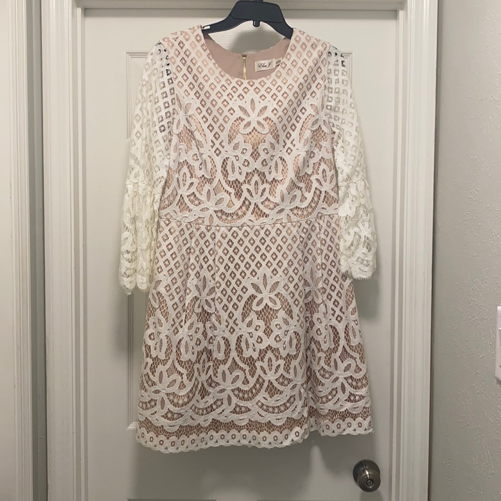 Eliza J white lace dress. Worn once for wedding rehearsal.